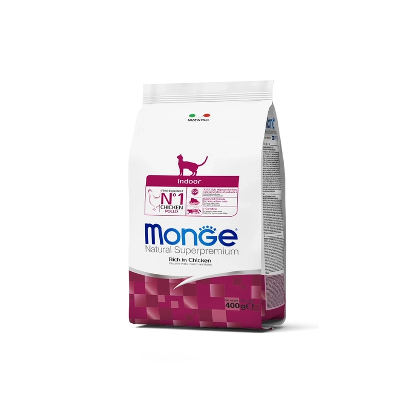 Monge Indoor Chicken Natural сухой корм для кошек 400 г - с курицей (8009470005104) 