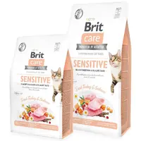 Brit Care GF Sensitive HDigestion&Delicate сухий корм для котів з чутливим травленням 400 г - індичка та лосось (8595602540716)  - фото 5