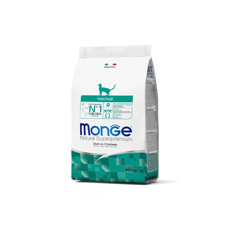 Monge Hairball Chicken Natural сухий корм для котів для виведення шерсті 400 г - з куркою (8009470005227)  - фото 6