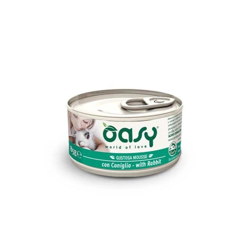 Oasy Cat вологий корм для котів 85 г - з кроликом (8053017343549) 