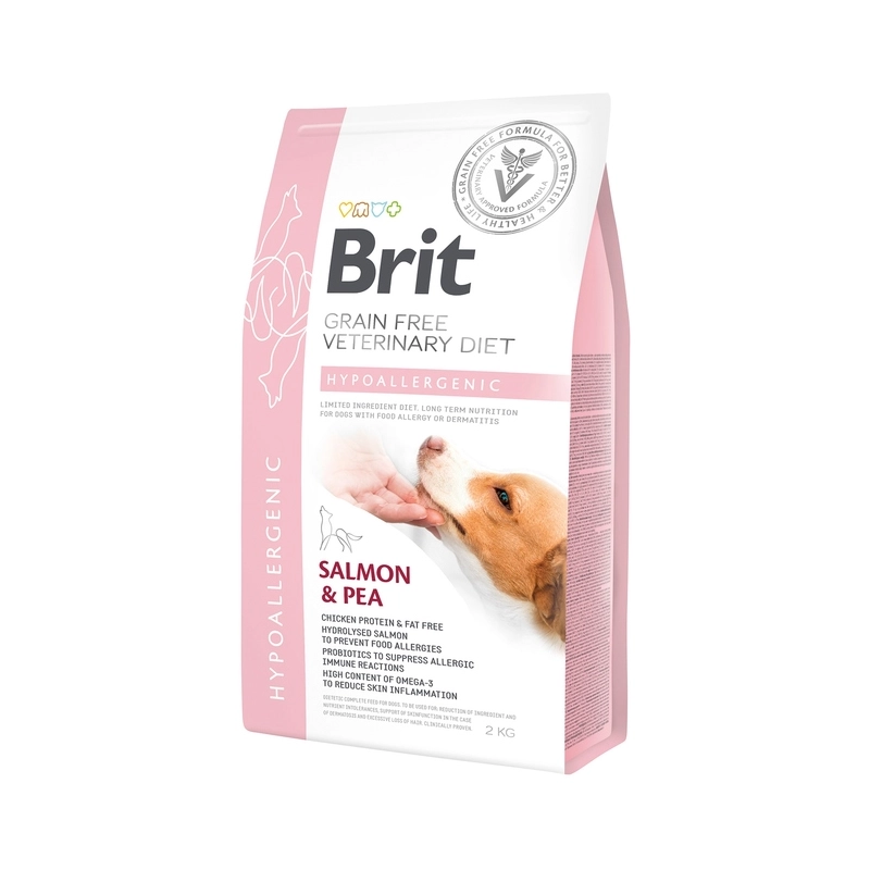 Brit VETERINARY DIETS Grain-Free HYPOALLERGENIC Salmon & Pea СУХИЙ КОРМ Холістік собаки (при харчовій алергії) 2 кг 
