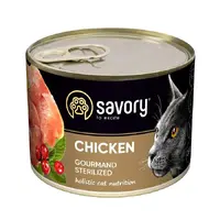 Savory Sterilised Gourmand Chicken вологий корм для стерилізованих котів 200 г - з куркою (4820232630754) 