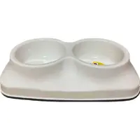 PT-260 миска для собак 0.4 л - пластикова, подвійна, біла (8696219415050) 