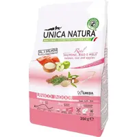 Unica Natura Indoor сухий корм для котів 350 г - лосось та рис з яблуком (8001541005259) 