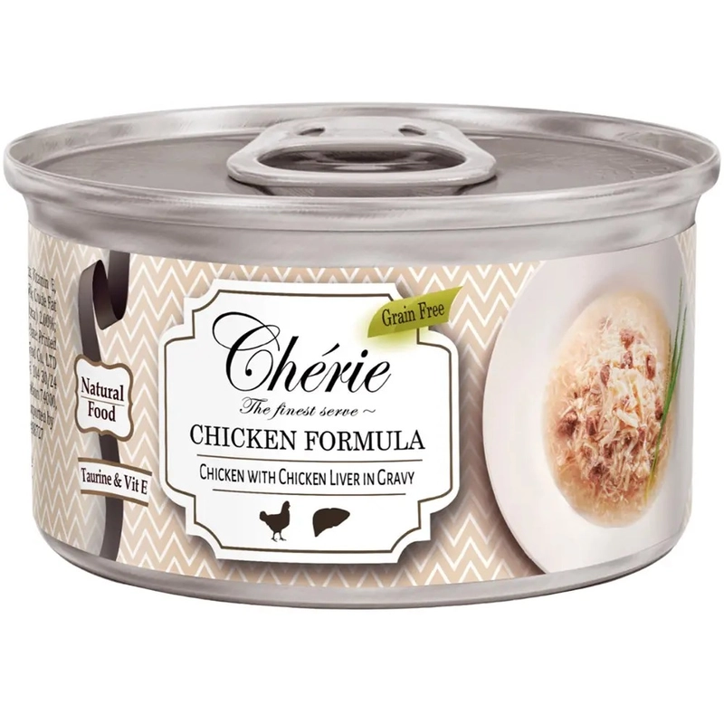 Cherie GF Signature Gravy Chicken Formula ВОЛОГИЙ КОРМ Холістік коти (зі шматочками курки та курячою печінкою) 80 г 