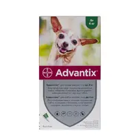 Bayer Advantix краплі для собак 0.4 мл/піпетка - від бліх, кліщів і комарів, до 4 кг (4007221047223) 