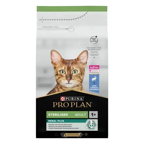 Purina Pro Plan Sterilised Adult 1+ Renal Plus сухий корм для стерилізованих котів 1.5 кг - з кроликом (7613033566325)