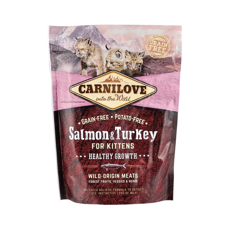 Carnilove Kitten сухий корм для кошенят 400 г - з лососем та індичкою (8595602512232) 