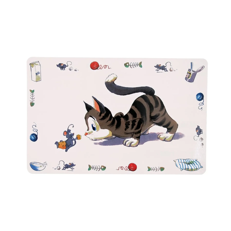 Trixie Comic Cat килимок під миски для котів 44x28 см - пластиковий, сірий (4011905245447) 