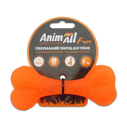 AnimAll Fun Кістка іграшка для собак 12 см - помаранчева (2000981167158)