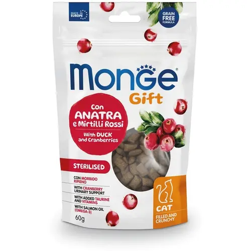 Monge Gift Sterilised лакомство для кошек 60 г - с уткой и клюквой (8009470085052)