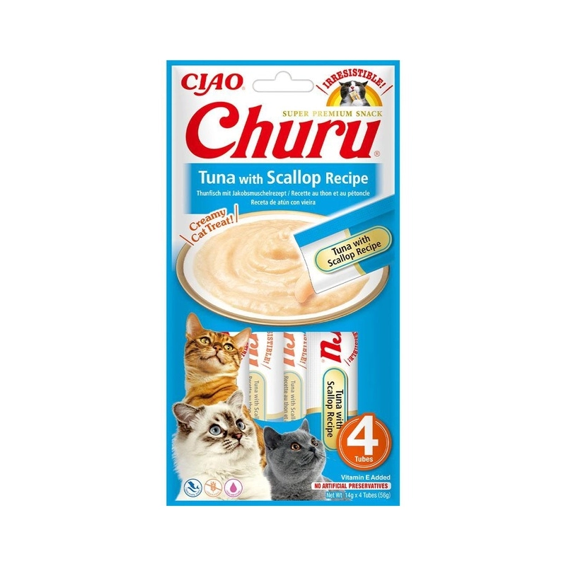 Inaba Ciao Churu ЛАСОЩІ Холістік коти (з тунцем та морськими гребінцями) 14 г 