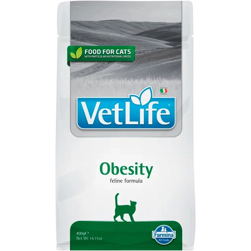 Farmina Vet Life Obesity сухий корм для котів для зниження зайвої ваги 400 г - з куркою (8010276025180)  - фото 2
