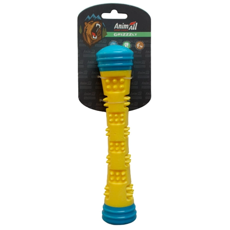 AnimAll GrizZzly Чарівна паличка іграшка для собак 4.6х4.6х23 см - жовто-блакитна (6914068019826) 