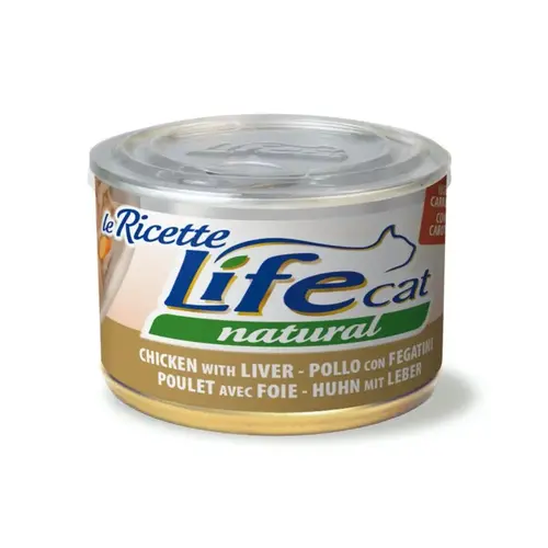 Lifecat Le Ricette Natural ВОЛОГИЙ КОРМ Супер-преміум коти (з курячим філе, печінкою та морквою) 150 г