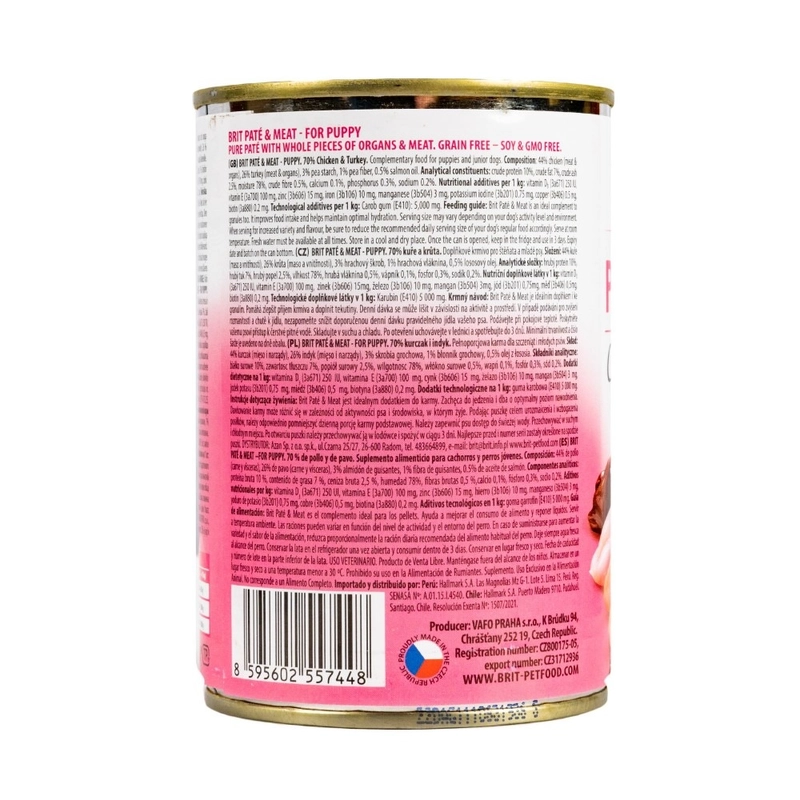 Brit Care PATE & MEAT Grain-Free Chiken and Turkey ADULT ВОЛОГИЙ КОРМ Супер-преміум собаки (з куркою та індичкою) 400 г  - фото 3