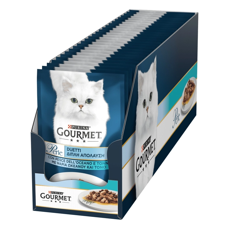 Gourmet Perle влажный корм для кошек 85 г - с тунцом и океанической рыбой в подливе (7613033580130)  - фото 1