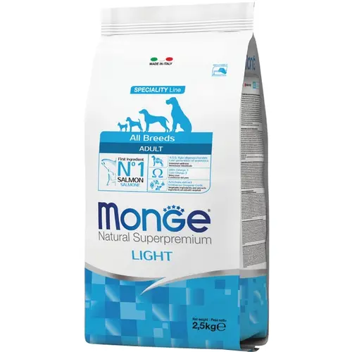 Monge ALL BREED ADULT LIGHT Salmon&Rice СУХИЙ КОРМ Premium собаки (з лососем та рисом) 2.5 кг