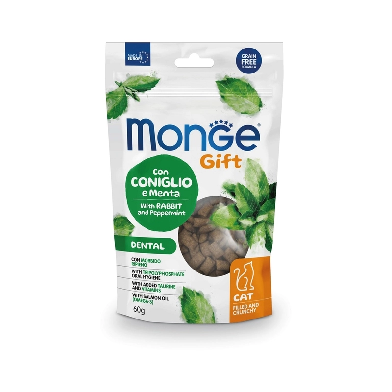 Monge Gift Dental ласощі для котів 60 г - з кроликом і перцем (8009470085007) 