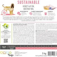 Brit Care Sustainable Sensitive Digest & Skin Insect & Fish СУХИЙ КОРМ Супер-преміум собаки (з комахами та рибою) 1 кг  - фото 3