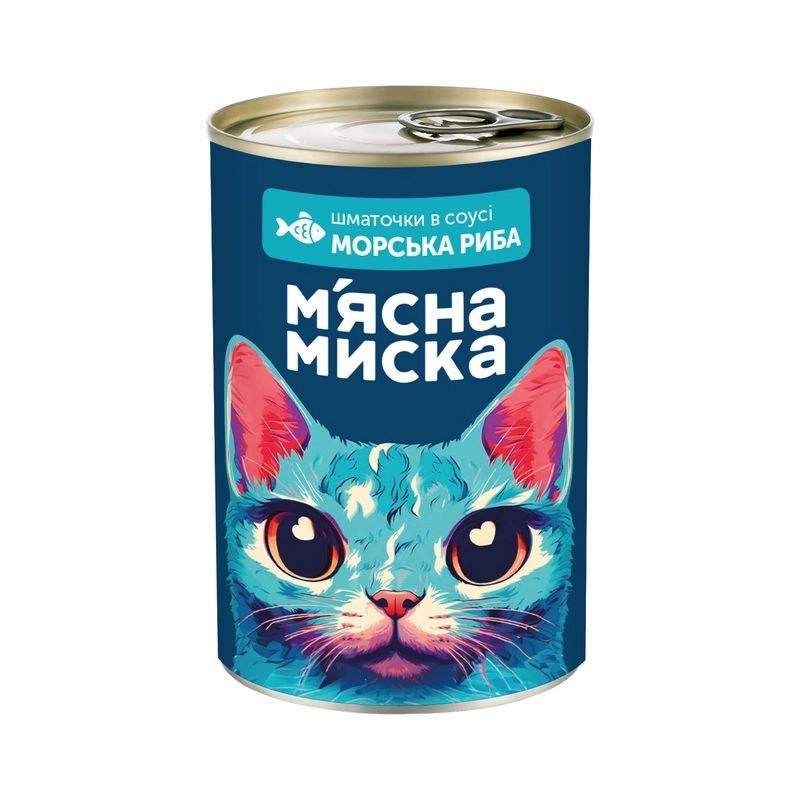 М'ясна Миска ШМАТОЧКИ В СОУСІ Економ коти (морська риба) 415 г 