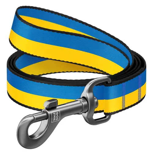 WAUDOG Nylon повідець для собак S - з QR паспортом, з малюнком Colors of freedom, нейлоновий (4823089354316)