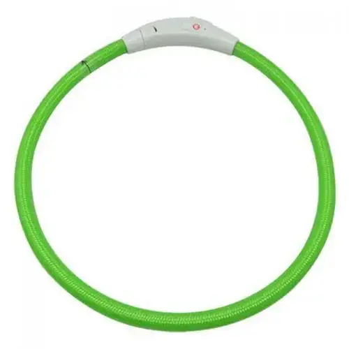 Croci LED нашийник для собак 40 см - з USB підзарядкою, силіконовий, зелений (8023222226784)