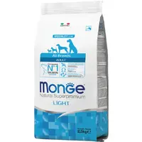 Monge Adult Light сухой корм для собак с избыточным весом 2.5 кг - с лососем и рисом (8009470011228) 