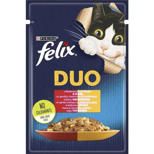 Felix Fantastic Duo ВОЛОГИЙ КОРМ Економ коти (з яловичиною та птицею) 85 г