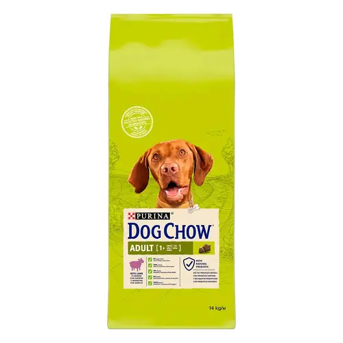 Dog Chow ADULT 1+ Lamb сухий корм для собак 14 кг - з ягням (7613034487636)