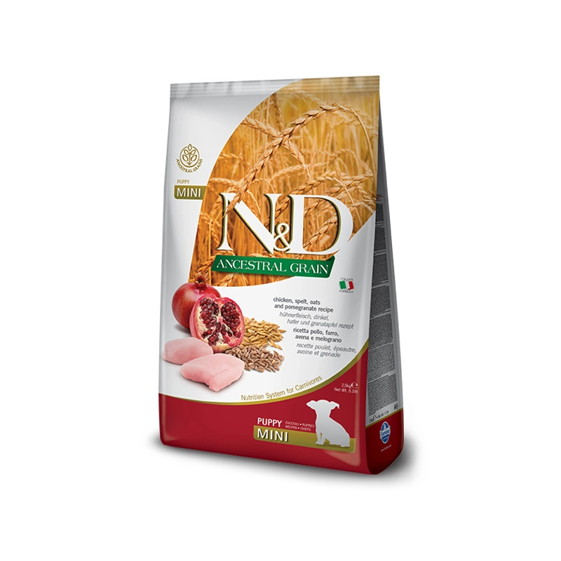 Farmina N&D Low Grain Puppy MINI Chicken & Pomegranate сухий низькозерновий корм для цуценят дрібних порід 800 г - з куркою та гранатом 
