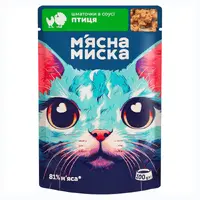 М'ясна Миска ШМАТОЧКИ В СОУСІ Економ коти (з домашньою птицею) 100 г 
