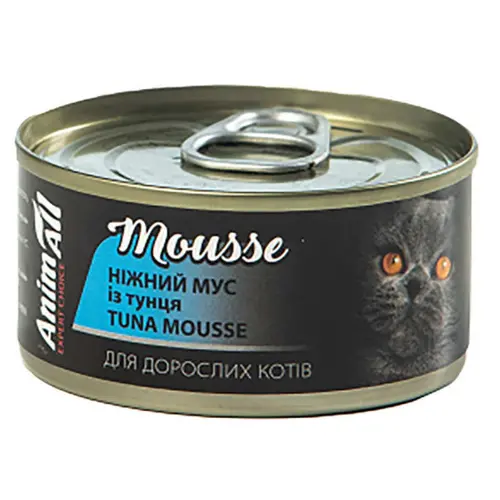 AnimAll ВОЛОГИЙ КОРМ Холістік коти (ніжний мус з тунця) 80 г