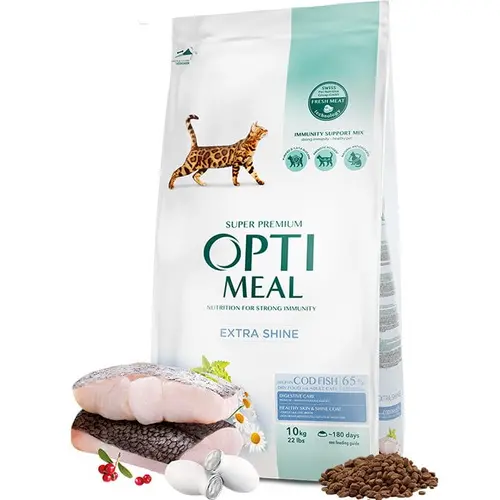 Optimeal сухий корм для котів 10 кг - з тріскою (4820083906138)