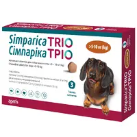 Сімпаріка Тріо таблетки для собак 1 таблетка - від бліх, кліщів та глистів, 5-10 кг (5414736055657) 
