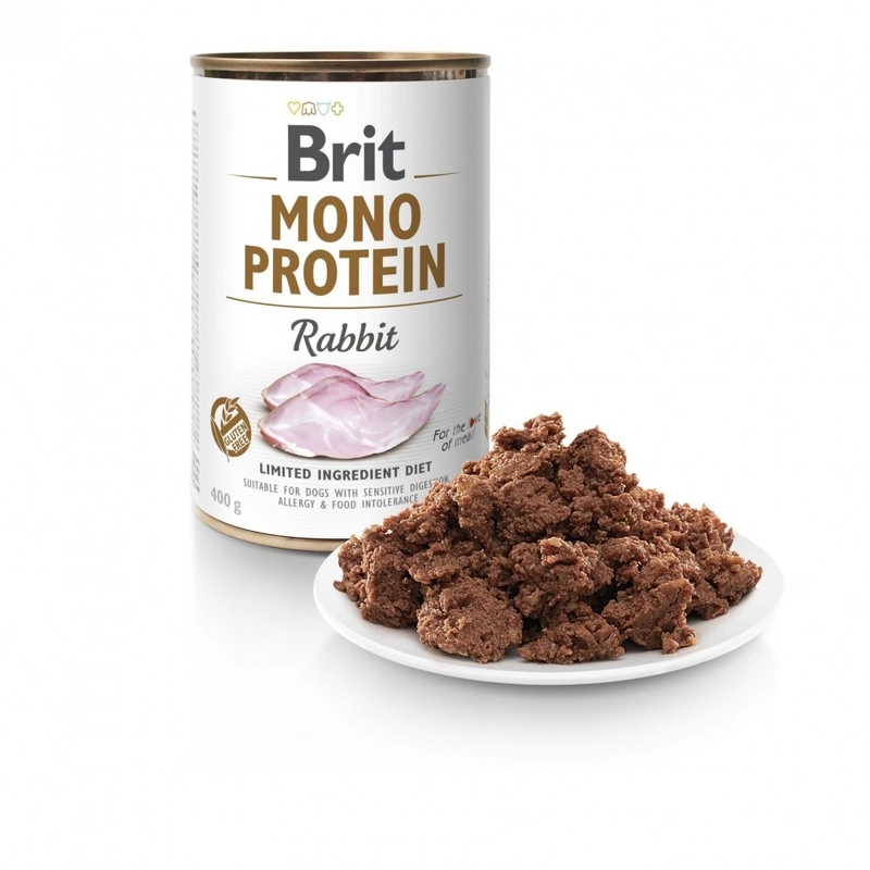 Brit Mono Protein Rabbit влажный корм для собак 400 г - с кроликом (8595602555376)  - фото 1