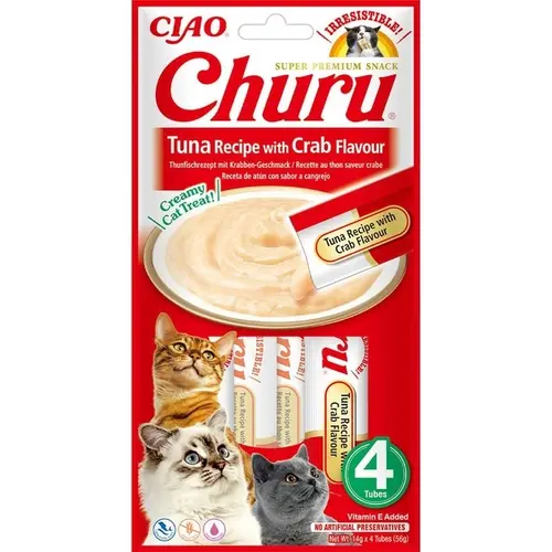 Inaba Ciao Churu ЛАСОЩІ Холістік коти (з тунцем та крабом) 14 г