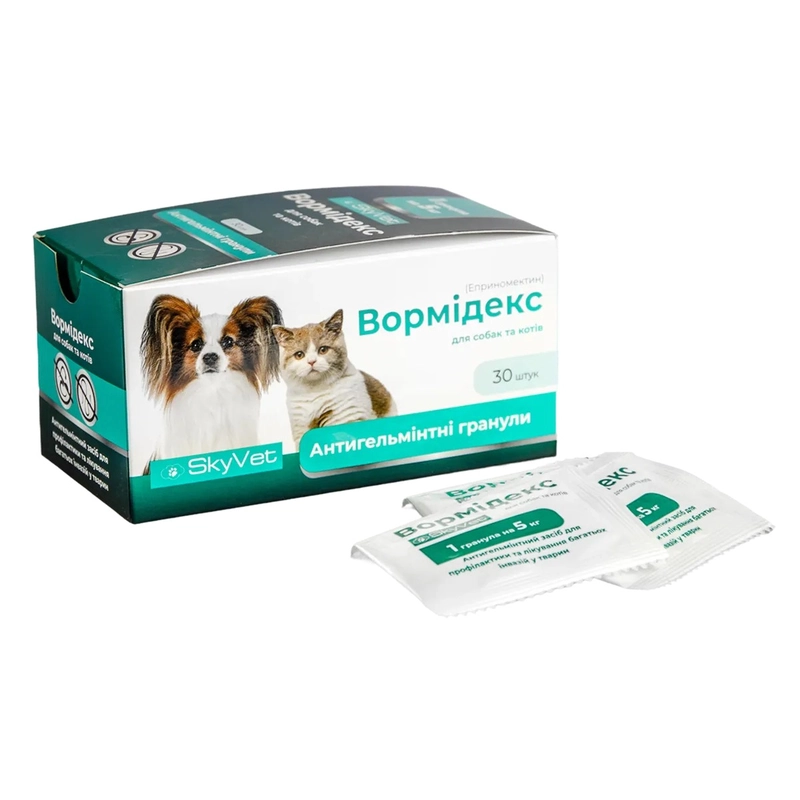 SkyVet Вормідекс №30 таблетки для котів 1 таблетка - від глистів, на 5 кг (4820150208523) 
