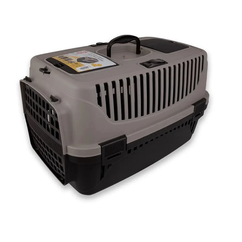 Irak Plast PT-110 переноска для котів та собак 55?36.5?33 см - сіро-чорна (8696219414985) 