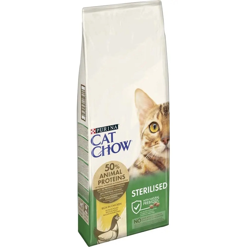 Cat Chow Sterilized сухий корм для стерилізованих котів 15 кг - з куркою (7613032233051)  - фото 7