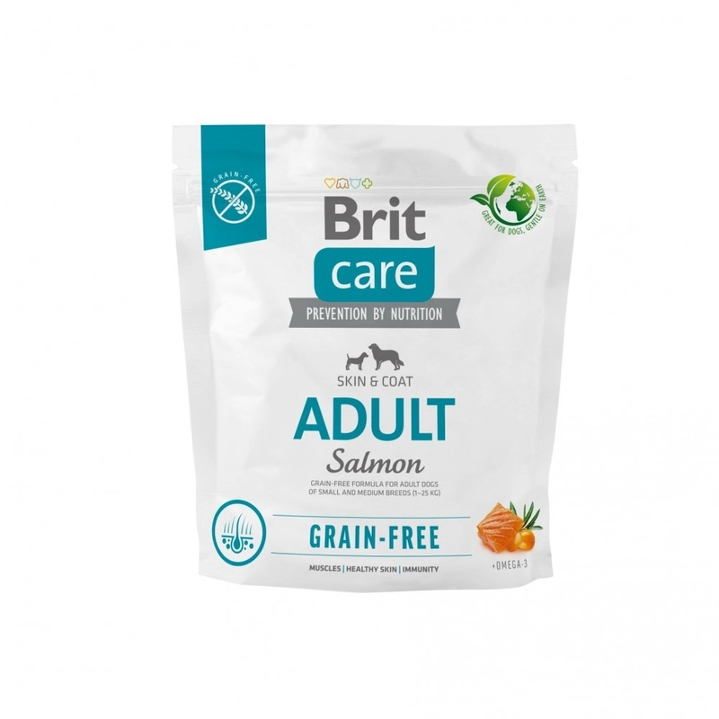 Brit Care Grain-Free Skin & Coat ADULT Small & Medium Breed Salmon сухий корм для собак беззерновий 1 кг - лосось (8595602558858) 