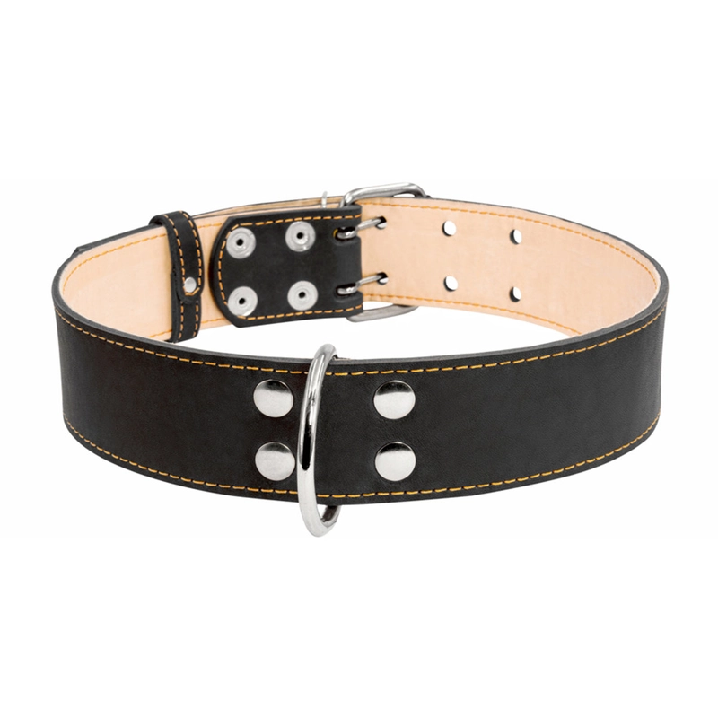 CoLLaR нашийник для собак XL - подвійний, шкіряний, чорний (4820082492120) 