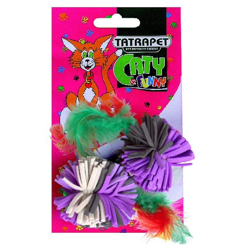 TATRAPET Caty Funny М'ячик з пір'ям іграшка для котів 3.5-6.3 см (8585027971868) 