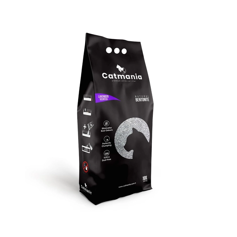 Catmania наповнювач для котячого туалету 10 л - бентонітовий, лаванда + фіолетові гранули (8682162004069) 