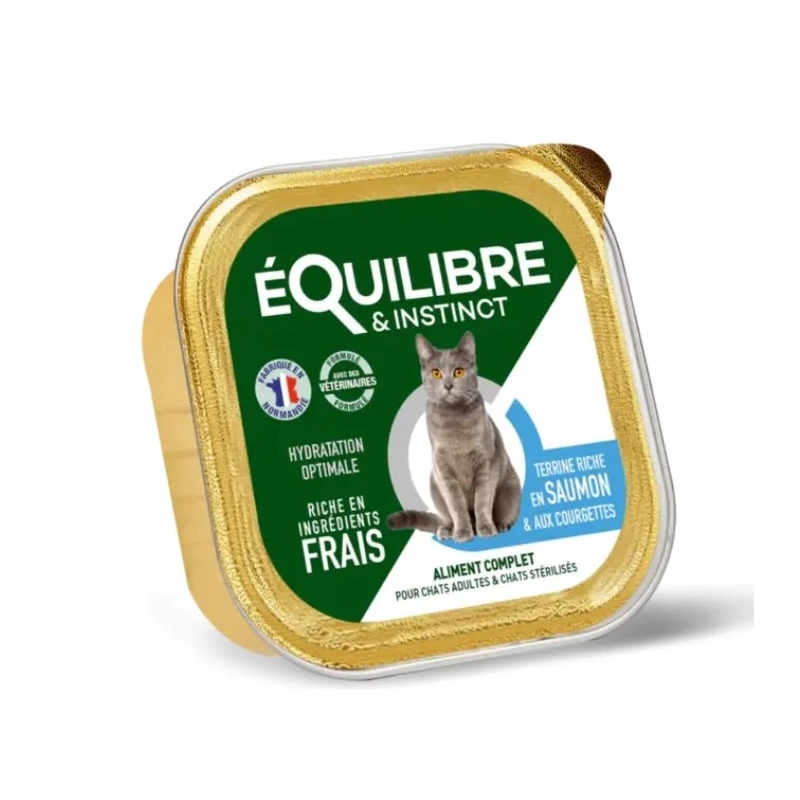 Equilibre&Instinct Frais Sterilized ВОЛОГИЙ КОРМ Економ коти (паштет з лососем та кабачком) 85 г 