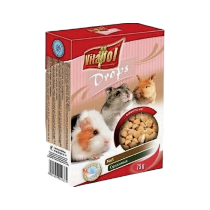 Дропси для гризунів Lolopets горіхові 75г (5904479010339) 