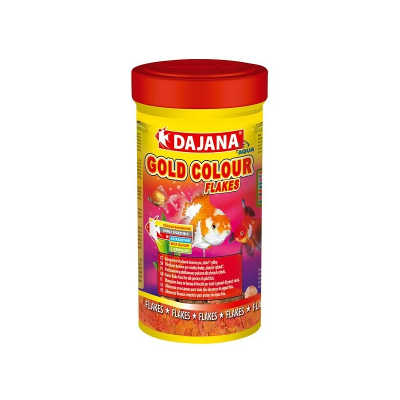 Корм для золотих риб карасів та декоративних рибок Dajana Gold Colour Flakes в пластівцях 20 г (8594000253044) 