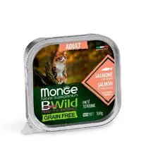 Monge Bwild GF Adult ВОЛОГИЙ КОРМ Супер-преміум коти (з лососем та овочами) 100 г 
