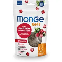 Monge Gift Sterilised ласощі для котів 60 г - з качкою та журавлиною (8009470085052) 