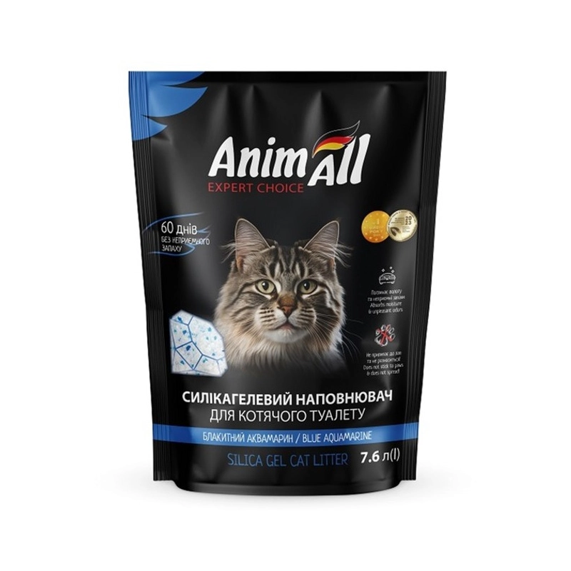 Наполнитель для кошачьего туалета AnimAll силикагелевый Голубой Аквамарин 7.6 л (2000981045395) 